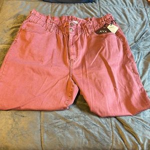 NWT AVA & VIV 18W colored paper bag waisted jeans